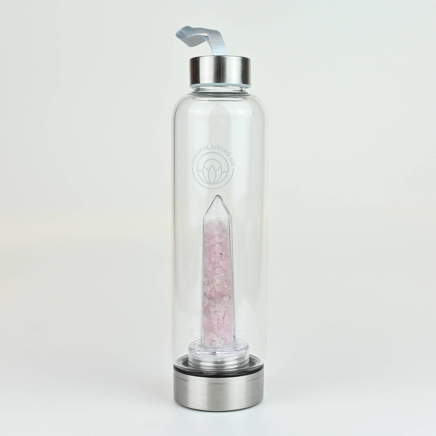 Rose Quartz Elixir Capsule bottle filled with  Crystal chips