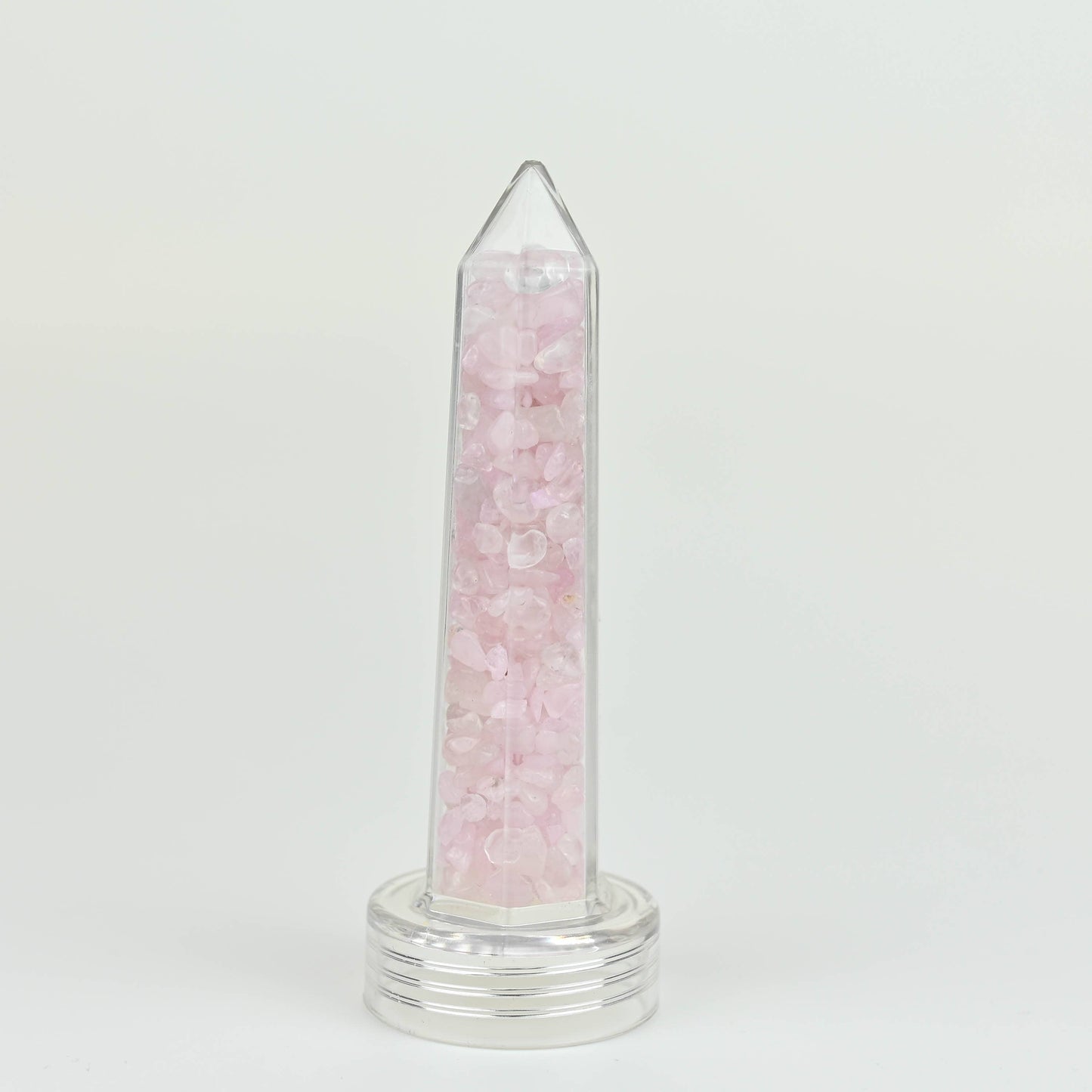 Rose Quartz Elixir Capsule bottle filled with  Crystal chips