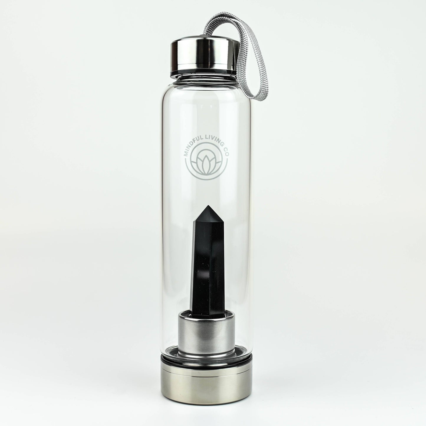 Crystal Clear Wand Water Bottle  - Obsidian