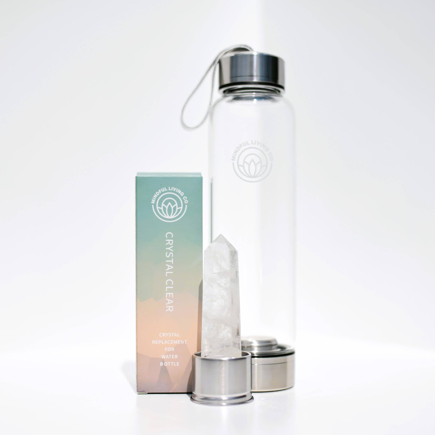 Crystal Clear Wand Water Bottle  - Clear Quartz