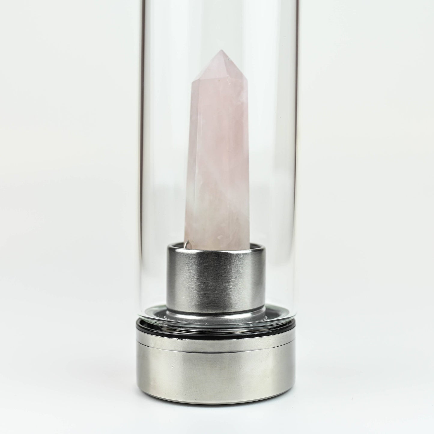 Crystal Clear Wand Water Bottle –  Rose Quartz - Love & Calm