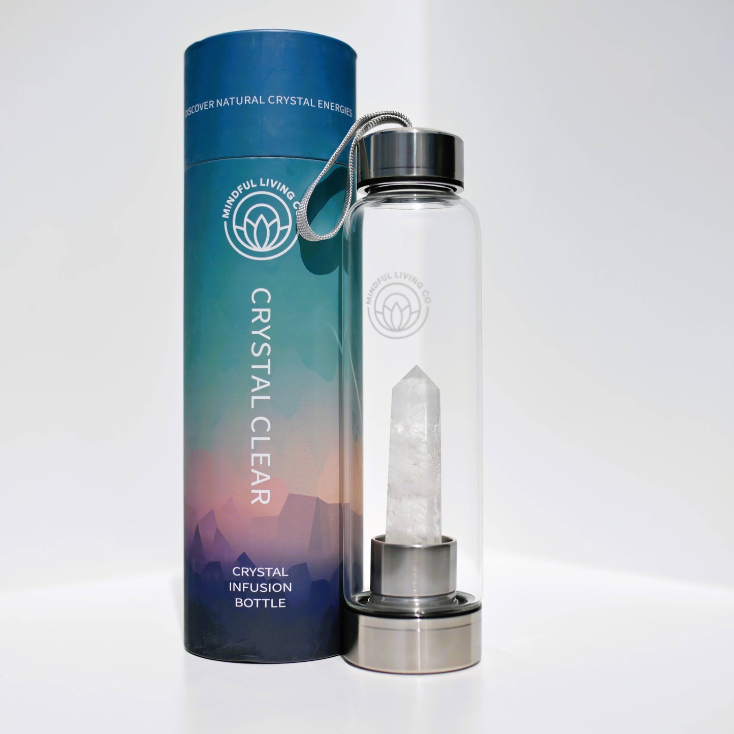 Crystal Clear Wand Water Bottle  - Clear Quartz