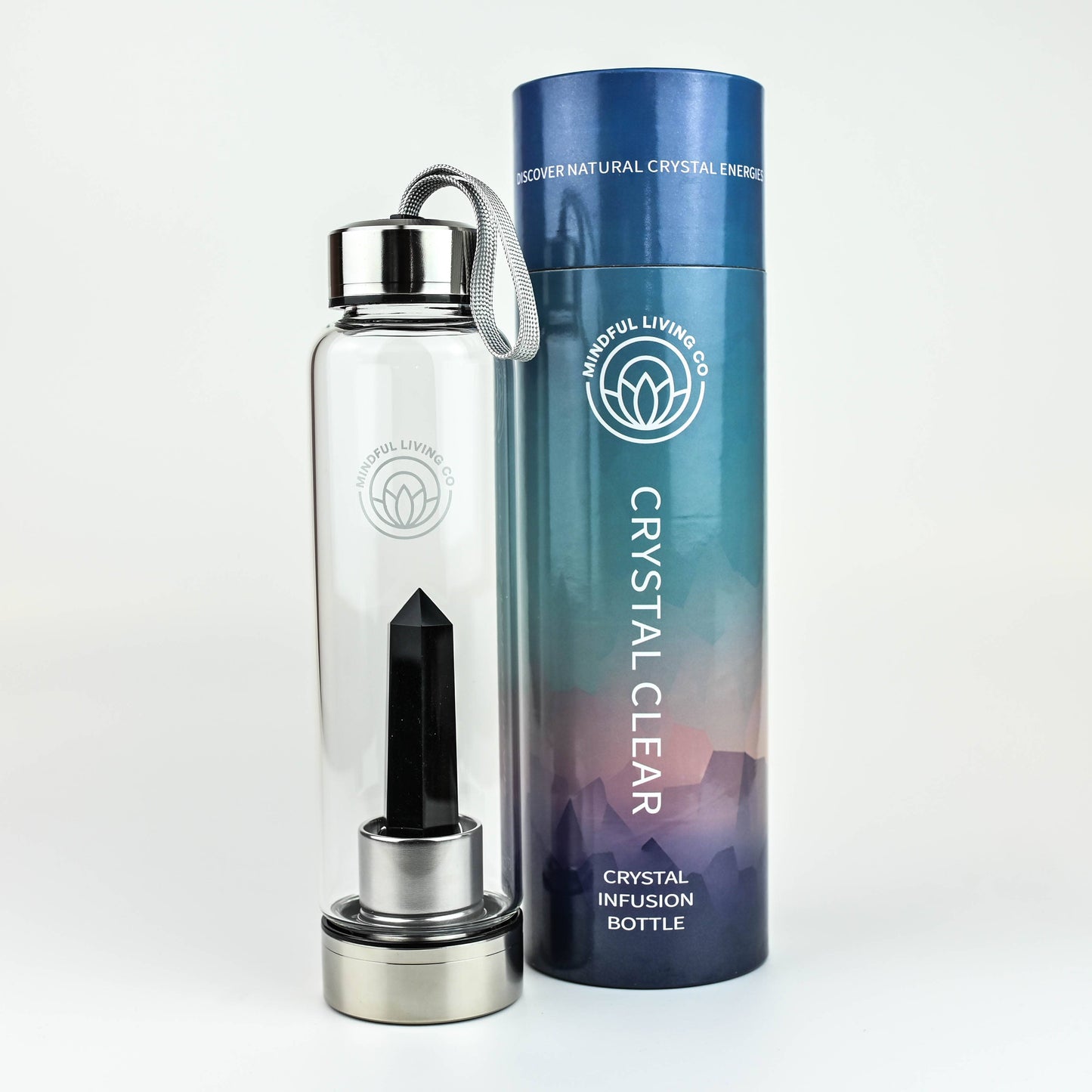 Crystal Clear Wand Water Bottle  - Obsidian