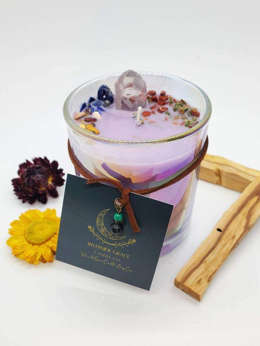 Rebirth & Clarity - Nysian Meadow Crystal Candle, 6 Oz.